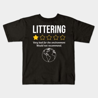 Anti Littering Litter Environment Earth Day 2024 Kids T-Shirt